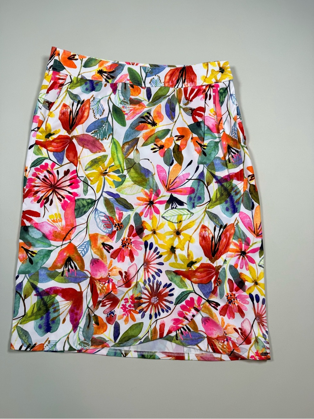 RipSkirt Hawaii Floral Wrap Skirt Velcro Coverup Multicolor Beach Cruise Size M